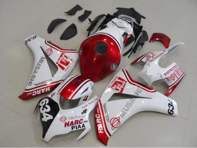 2008-2011 Honda CBR1000RR Motorcycle Fairings - White Red Black HARC Pro PIAA 634 UK