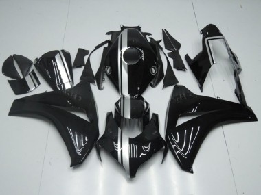 Best 2008-2011 Honda CBR1000RR Motorcycle Fairings - Glossy Black Silver Stripe UK
