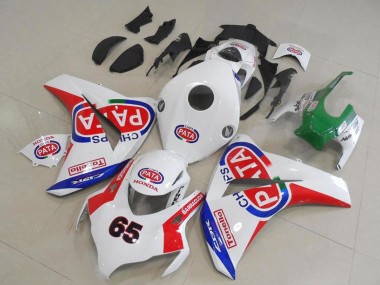 Best 2008-2011 Honda CBR1000RR Motorcycle Fairings - White Red Blue Pata 65 UK