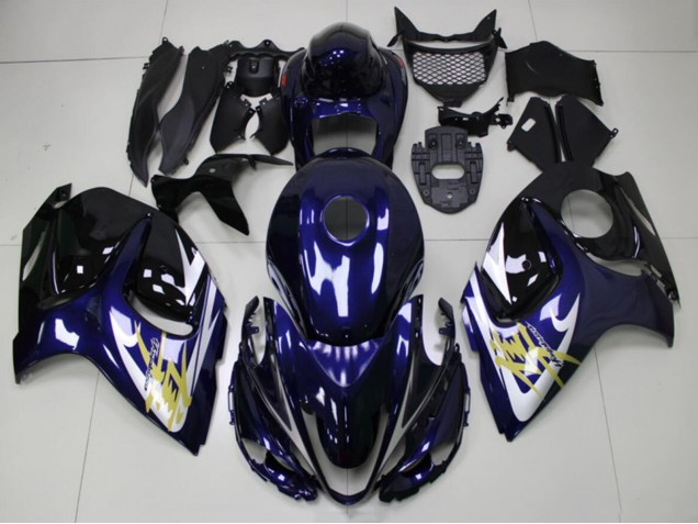 2008-2020 Suzuki GSXR 1300 Hayabusa Motorcycle Fairings - Dark Blue White Gold UK