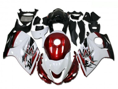 Best 2008-2020 Suzuki GSXR 1300 Hayabusa Motorcycle Fairings - White Red Black UK