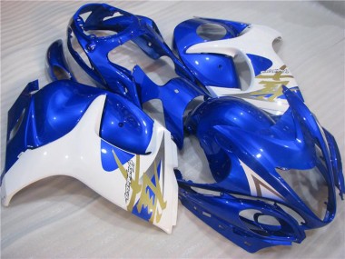 Best 2008-2020 Suzuki GSXR 1300 Hayabusa Motorcycle Fairings - White Blue UK