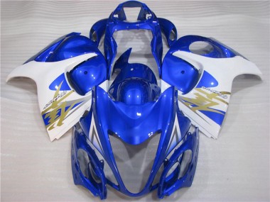 Best 2008-2020 Suzuki GSXR 1300 Hayabusa Motorcycle Fairings - White Blue UK