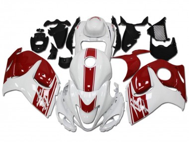 Best 2008-2020 Suzuki GSXR 1300 Hayabusa Motorcycle Fairings - White Red UK