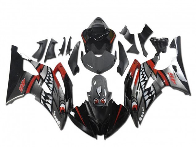 2008-2016 Yamaha YZF R6 Motorcycle Fairings - Red Silver Grey Shark UK