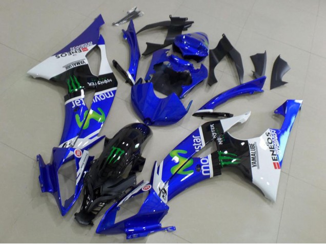 2008-2016 Yamaha YZF R6 Motorcycle Fairings - White Blue Glossy Black Green Monster MoviStar UK