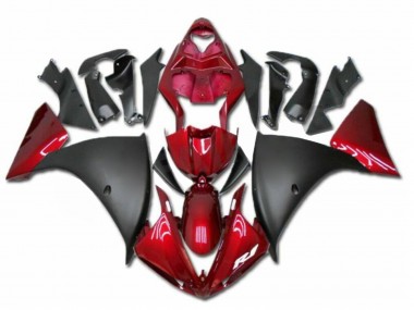 Best 2009-2011 Yamaha YZF R1 Motorcycle Fairings - Red Matte Black UK