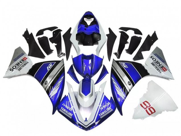 2009-2011 Yamaha YZF R1 Motorcycle Fairings - White Blue Black Yamalube ENEOS M1 UK