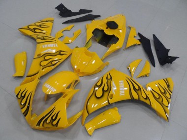 Best 2009-2011 Yamaha YZF R1 Motorcycle Fairings - Yellow Black Flame UK