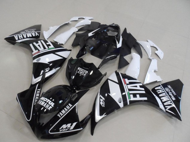 2009-2011 Yamaha YZF R1 Motorcycle Fairings - White Black Motul Fiat UK