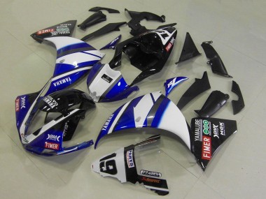 Best 2009-2011 Yamaha YZF R1 Motorcycle Fairings - White Blue Black Fimer Yamalube UK