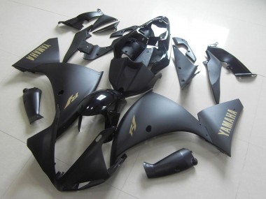 Best 2009-2011 Yamaha YZF R1 Motorcycle Fairings - Glossy Black Matte Black Gold Decals UK