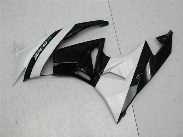 2009-2012 Kawasaki ZX6R Motorcycle Fairings - Glossy Black White UK
