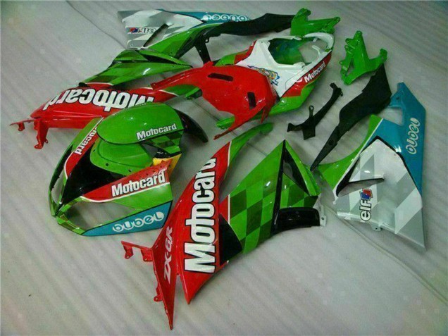 2009-2012 Kawasaki ZX6R Motorcycle Fairings - Green White Red Black Blue Motocard UK