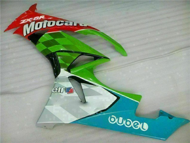 2009-2012 Kawasaki ZX6R Motorcycle Fairings - Green White Red Black Blue Motocard UK