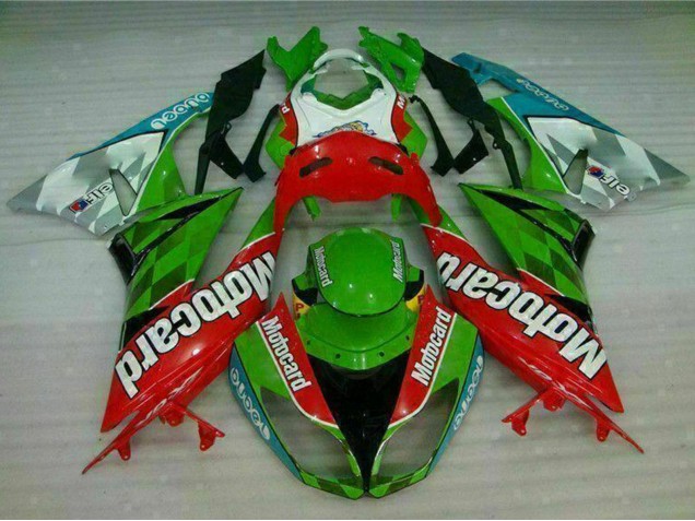 2009-2012 Kawasaki ZX6R Motorcycle Fairings - Green White Red Black Blue Motocard UK