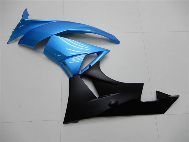 2009-2012 Kawasaki ZX6R Motorcycle Fairings - Light Blue Glossy Black UK