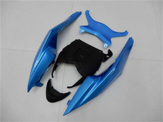2009-2012 Kawasaki ZX6R Motorcycle Fairings - Light Blue Glossy Black UK