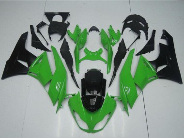 Best 2009-2012 Kawasaki ZX6R Motorcycle Fairing Kits - Green Glossy Black UK