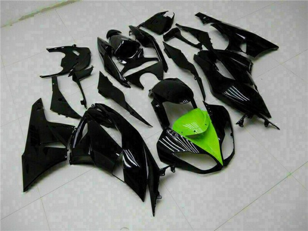 2009-2012 Kawasaki ZX6R Motorcycle Fairings - Glossy Black Green UK