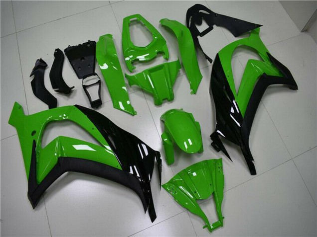 2011-2015 Kawasaki ZX10R Motorcycle Fairing - Green Glossy Black UK