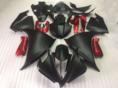 Best 2012-2014 Yamaha YZF R1 Motorcycle Fairings - Matte Black Glossy Red UK