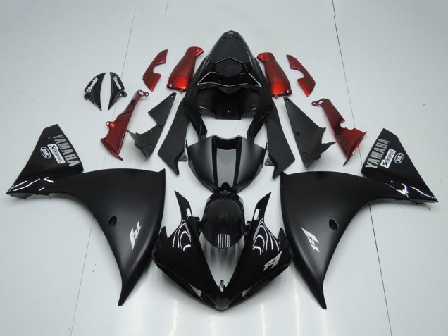 2012-2014 Yamaha YZF R1 Motorcycle Fairings - Glossy Black Matte Black Red UK
