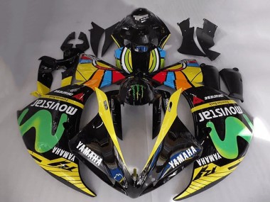Best 2012-2014 Yamaha YZF R1 Motorcycle Fairings - Glossy Black Yellow Green White Blue MoviStar Monster UK