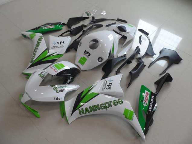 2012-2016 Honda CBR1000RR Motorcycle Fairings - White Green Glossy Black Hannspree UK
