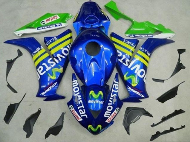 2012-2016 Honda CBR1000RR Motorcycle Fairings - Blue Yellow Green MoviStar Castrol UK