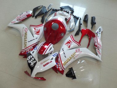 Best 2012-2016 Honda CBR1000RR Motorcycle Fairings - White Red Musashi 634 UK