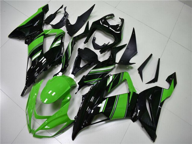2013-2018 Kawasaki ZX6R Bike Fairings - Green Glossy Black UK
