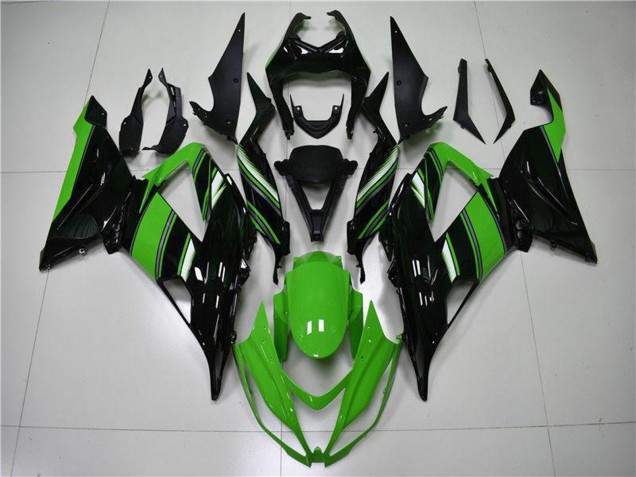 2013-2018 Kawasaki ZX6R Bike Fairings - Green Glossy Black UK