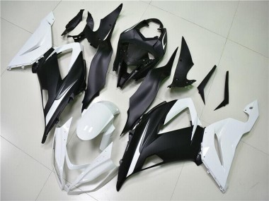 Best 2013-2018 Kawasaki ZX6R Abs Fairings - White Matte Black UK
