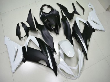 Best 2013-2018 Kawasaki ZX6R Abs Fairings - White Matte Black UK