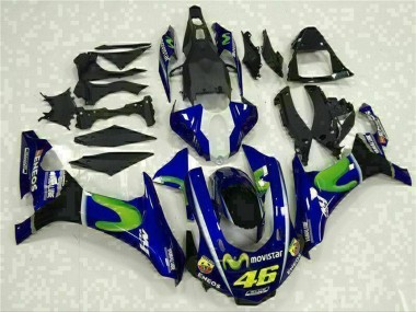 Best 2015-2019 Yamaha YZF R1 Motorcycle Fairings - Blue Silver Black Green MoviStar UK