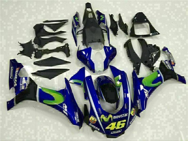 2015-2019 Yamaha YZF R1 Motorcycle Fairings - Blue Silver Black Green MoviStar UK