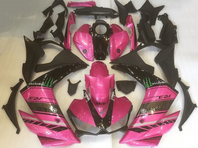 2015-2018 Yamaha YZF R3 Motorcycle Fairings - Pink Black Green Monster UK