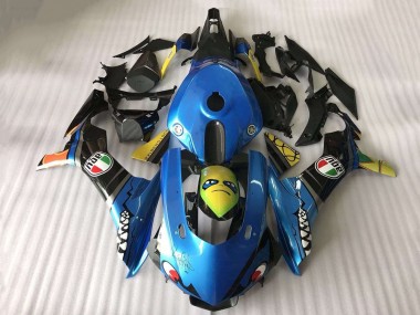 Best 2015-2019 Yamaha YZF R1 Motorcycle Fairing - Blue Yellow Shark UK