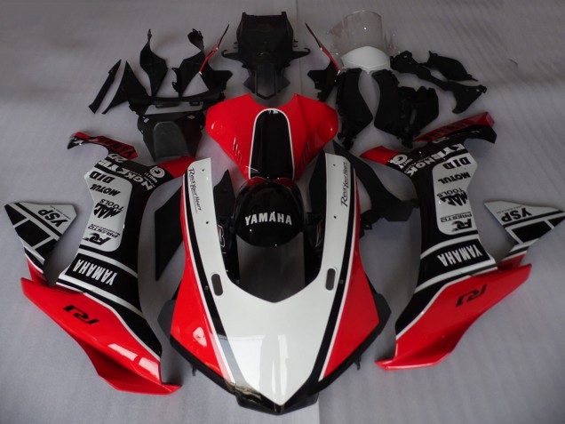 2015-2019 Yamaha YZF R1 Motorcycle Fairings - White Red Black Motul YSP UK