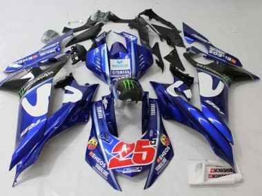 Best 2017-2023 Yamaha YZF R6 Motorcycle Fairing - White Blue Green Monster MoviStar UK