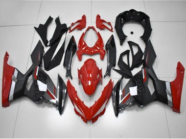 Best 2018-2024 Kawasaki EX400 Motorcycle Fairings - Red Grey Black UK