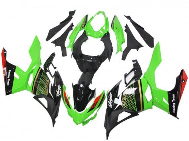 Best 2018-2024 Kawasaki EX400 Motorcycle Fairings - Green Red Black Honeycomb UK