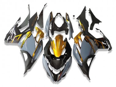Best 2018-2024 Kawasaki EX400 Motorcycle Fairings - Gold Nardo Grey Black UK