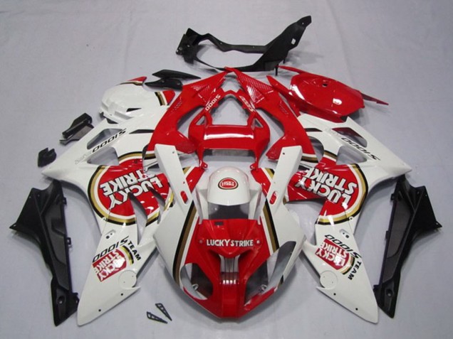 2009-2014 BMW S1000RR Motorcycle Fairings - White Red Lucky Strike UK