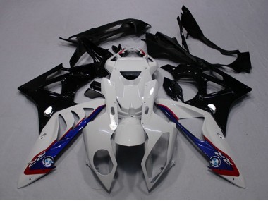 Best 2009-2014 BMW S1000RR Motorcycle Fairings - White Blue Glossy Black UK