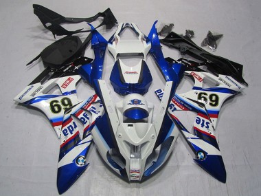Best 2009-2014 BMW S1000RR Motorcycle Fairings - White Red Blue Black Sterilgarda 69 UK