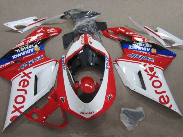 2007-2014 Ducati 1098 Motorcycle Fairings - White Red Blue Black Valsir Xerox UK