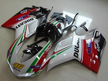 Best 2007-2014 Ducati 1098 Motorcycle Fairings - Red White Black Green Tim 46 UK