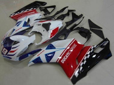 Best 2007-2014 Ducati 1098 Motorcycle Fairings - White Red Black Blue Corse 69 UK